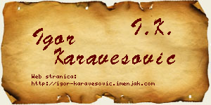 Igor Karavesović vizit kartica